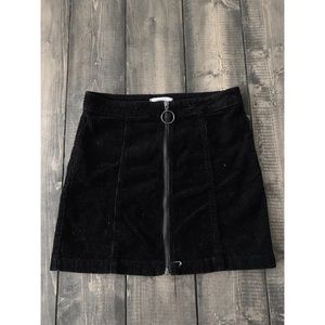 zip up high waisted soft skirt